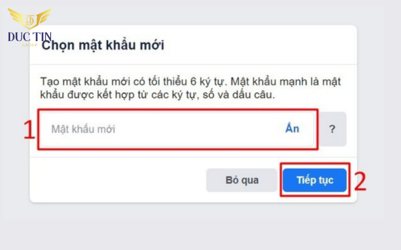 Tạo một mật khẩu mới cho tài khoản Facebook